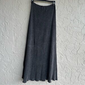 DARKER WAVS Waffle Maxi Skirt Women XS Gray Logo‎ Goth Grunge